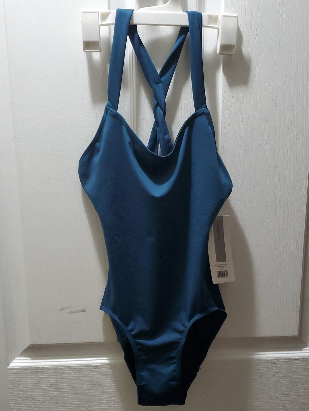 Danskin Teal Blue - Classic Cross-Back Leotard
